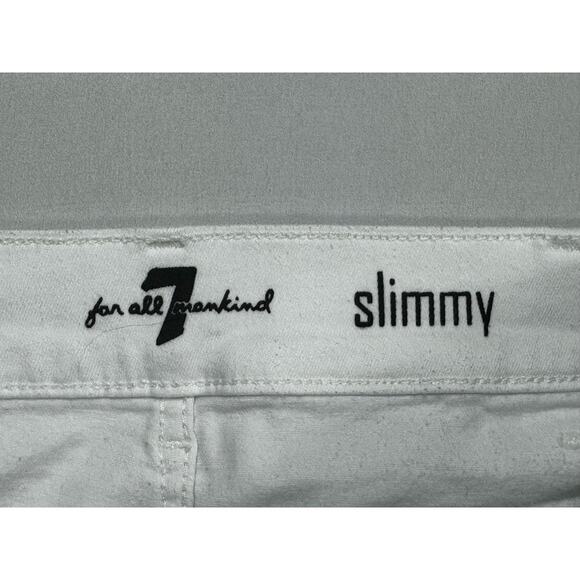 7 For All Mankind Men's Slimmy Straight Leg White Denim Jeans - Size 38 (37x32) - Picture 4 of 7